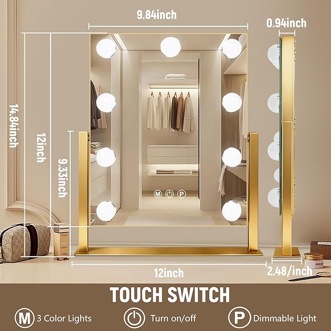 Ratsamee Hollywood Vanity Mirror with Lights