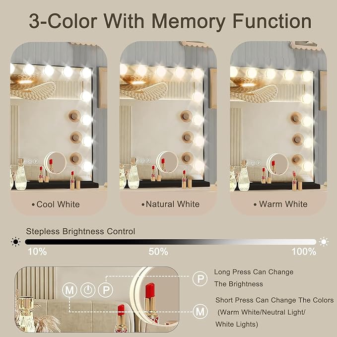 Ratsamee Hollywood Vanity Mirror with Lights