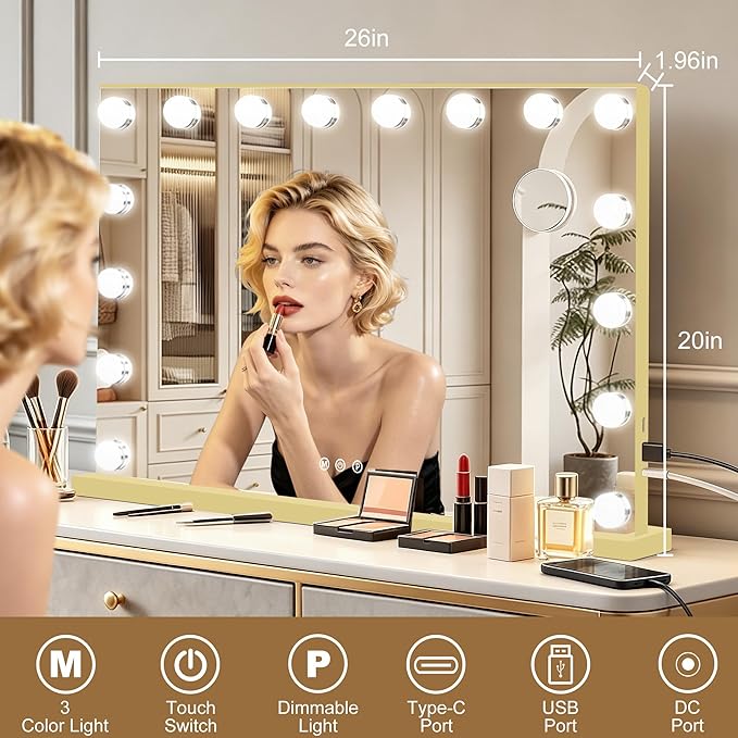 Ratsamee Hollywood Vanity Mirror with Lights